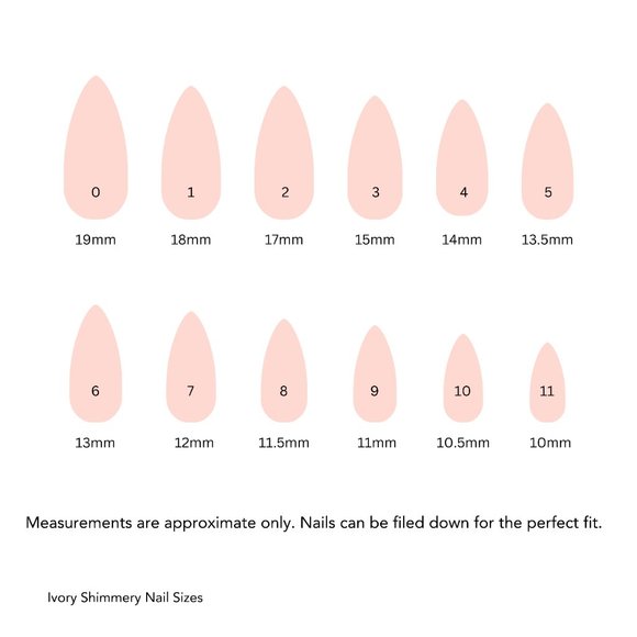 *BOGO* Ivory Shimmer Reusable Press-on Nails - Picture 5 of 6